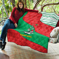 Mauritania Christmas Quilt with Santa Sharks Festive Fish Pattern and Red Green Holiday Design - Wonder Print Shop