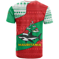 Mauritania Christmas T Shirt with Santa Sharks Festive Fish Pattern and Red Green Holiday Design - Wonder Print Shop