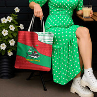 Mauritania Christmas Tote Bag with Santa Sharks Festive Fish Pattern and Red Green Holiday Design - Wonder Print Shop