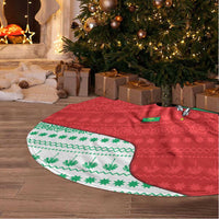 Mauritania Christmas Tree Skirt with Santa Sharks Festive Fish Pattern and Red Green Holiday Design - Wonder Print Shop