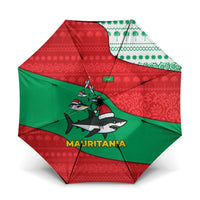Mauritania Christmas Umbrella with Santa Sharks Festive Fish Pattern and Red Green Holiday Design - Wonder Print Shop