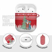 Belarus Christmas AirPods Case with Ded Moroz Snow Maiden Christmas Tree and Nordic Pattern Design - Wonder Print Shop