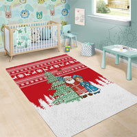 Belarus Christmas Area Rug with Ded Moroz Snow Maiden Christmas Tree and Nordic Pattern Design - Wonder Print Shop