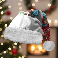 Belarus Christmas Santa Hat with Ded Moroz Snow Maiden Christmas Tree and Nordic Pattern Design - Wonder Print Shop