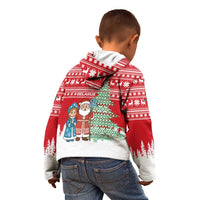 Belarus Christmas Kid Hoodie with Ded Moroz Snow Maiden Christmas Tree and Nordic Pattern Design - Wonder Print Shop