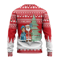 Belarus Christmas Ugly Christmas Sweater with Ded Moroz Snow Maiden Christmas Tree and Nordic Pattern Design - Wonder Print Shop