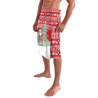 Belarus Christmas Lavalava with Ded Moroz Snow Maiden Christmas Tree and Nordic Pattern Design - Wonder Print Shop