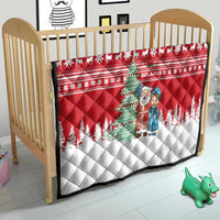 Belarus Christmas Quilt with Ded Moroz Snow Maiden Christmas Tree and Nordic Pattern Design - Wonder Print Shop