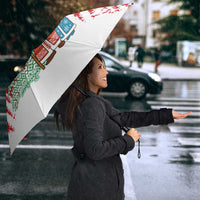 Belarus Christmas Umbrella with Ded Moroz Snow Maiden Christmas Tree and Nordic Pattern Design - Wonder Print Shop