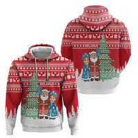 Belarus Christmas Zip Hoodie with Ded Moroz Snow Maiden Christmas Tree and Nordic Pattern Design - Wonder Print Shop