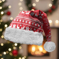 Belarus Christmas Santa Hat with Santa Gingerbread Playing Chess National Emblem and Nordic Pattern Design - Wonder Print Shop