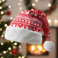 Belarus Christmas Santa Hat with Santa Gingerbread Playing Chess National Emblem and Nordic Pattern Design - Wonder Print Shop