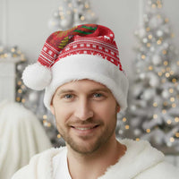 Belarus Christmas Santa Hat with Santa Gingerbread Playing Chess National Emblem and Nordic Pattern Design - Wonder Print Shop