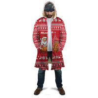 Belarus Christmas Cloak with Santa Gingerbread Playing Chess National Emblem and Nordic Pattern Design - Wonder Print Shop
