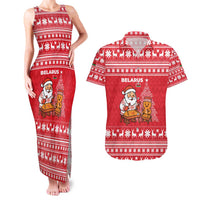 Belarus Christmas Couples Matching Tank Maxi Dress and Hawaiian Shirt with Santa Gingerbread Playing Chess National Emblem and Nordic Pattern Design - Wonder Print Shop