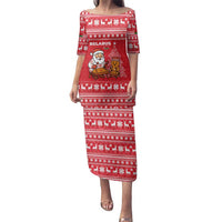 Belarus Christmas Family Matching Puletasi and Hawaiian Shirt with Santa Gingerbread Playing Chess National Emblem and Nordic Pattern Design - Wonder Print Shop