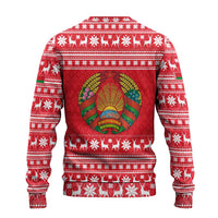 Belarus Christmas Ugly Christmas Sweater with Santa Gingerbread Playing Chess National Emblem and Nordic Pattern Design - Wonder Print Shop