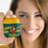 Sri Lanka Christmas AirPods Case with Santa Claus Rooster Festive Pattern and National Flag Design - Wonder Print Shop