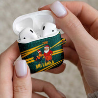 Sri Lanka Christmas AirPods Case with Santa Claus Rooster Festive Pattern and National Flag Design - Wonder Print Shop