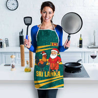 Sri Lanka Christmas Apron with Santa Claus Rooster Festive Pattern and National Flag Design - Wonder Print Shop