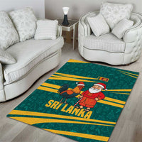 Sri Lanka Christmas Area Rug with Santa Claus Rooster Festive Pattern and National Flag Design - Wonder Print Shop