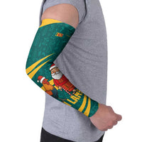 Sri Lanka Christmas Arm Sleeves with Santa Claus Rooster Festive Pattern and National Flag Design - Wonder Print Shop