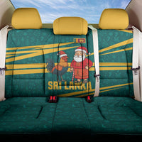 Sri Lanka Christmas Back Car Seat Cover with Santa Claus Rooster Festive Pattern and National Flag Design - Wonder Print Shop