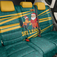 Sri Lanka Christmas Back Car Seat Cover with Santa Claus Rooster Festive Pattern and National Flag Design - Wonder Print Shop