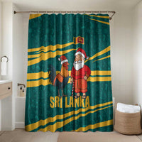 Sri Lanka Christmas Bathroom Set with Santa Claus Rooster Festive Pattern and National Flag Design - Wonder Print Shop