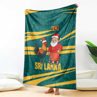 Sri Lanka Christmas Blanket with Santa Claus Rooster Festive Pattern and National Flag Design - Wonder Print Shop