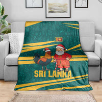 Sri Lanka Christmas Blanket with Santa Claus Rooster Festive Pattern and National Flag Design - Wonder Print Shop