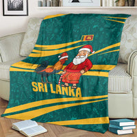 Sri Lanka Christmas Blanket with Santa Claus Rooster Festive Pattern and National Flag Design - Wonder Print Shop