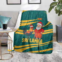 Sri Lanka Christmas Blanket with Santa Claus Rooster Festive Pattern and National Flag Design - Wonder Print Shop