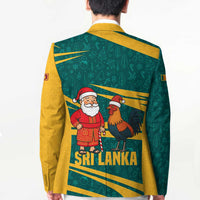 Sri Lanka Christmas Blazer with Santa Claus Rooster Festive Pattern and National Flag Design - Wonder Print Shop