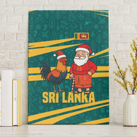 Sri Lanka Christmas Canvas Wall Art with Santa Claus Rooster Festive Pattern and National Flag Design - Wonder Print Shop