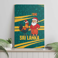 Sri Lanka Christmas Canvas Wall Art with Santa Claus Rooster Festive Pattern and National Flag Design - Wonder Print Shop