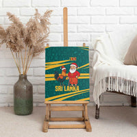 Sri Lanka Christmas Canvas Wall Art with Santa Claus Rooster Festive Pattern and National Flag Design - Wonder Print Shop