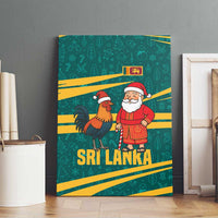 Sri Lanka Christmas Canvas Wall Art with Santa Claus Rooster Festive Pattern and National Flag Design - Wonder Print Shop