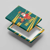 Sri Lanka Christmas Canvas Wall Art with Santa Claus Rooster Festive Pattern and National Flag Design - Wonder Print Shop