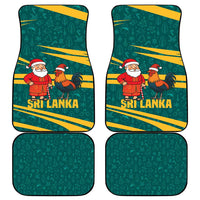 Sri Lanka Christmas Car Mats with Santa Claus Rooster Festive Pattern and National Flag Design - Wonder Print Shop