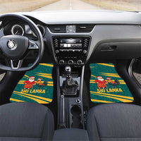 Sri Lanka Christmas Car Mats with Santa Claus Rooster Festive Pattern and National Flag Design - Wonder Print Shop