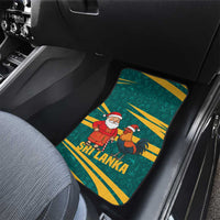 Sri Lanka Christmas Car Mats with Santa Claus Rooster Festive Pattern and National Flag Design - Wonder Print Shop