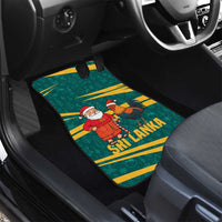 Sri Lanka Christmas Car Mats with Santa Claus Rooster Festive Pattern and National Flag Design - Wonder Print Shop