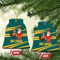 Sri Lanka Christmas Ceramic Ornament with Santa Claus Rooster Festive Pattern and National Flag Design - Wonder Print Shop
