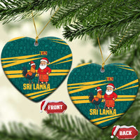 Sri Lanka Christmas Ceramic Ornament with Santa Claus Rooster Festive Pattern and National Flag Design - Wonder Print Shop