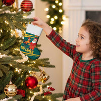 Sri Lanka Christmas Stocking with Santa Claus Rooster Festive Pattern and National Flag Design - Wonder Print Shop