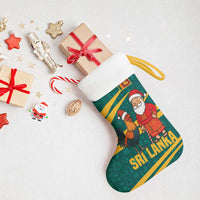 Sri Lanka Christmas Stocking with Santa Claus Rooster Festive Pattern and National Flag Design - Wonder Print Shop