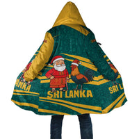 Sri Lanka Christmas Cloak with Santa Claus Rooster Festive Pattern and National Flag Design - Wonder Print Shop