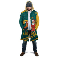 Sri Lanka Christmas Cloak with Santa Claus Rooster Festive Pattern and National Flag Design - Wonder Print Shop