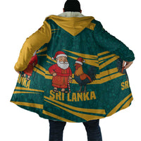Sri Lanka Christmas Cloak with Santa Claus Rooster Festive Pattern and National Flag Design - Wonder Print Shop